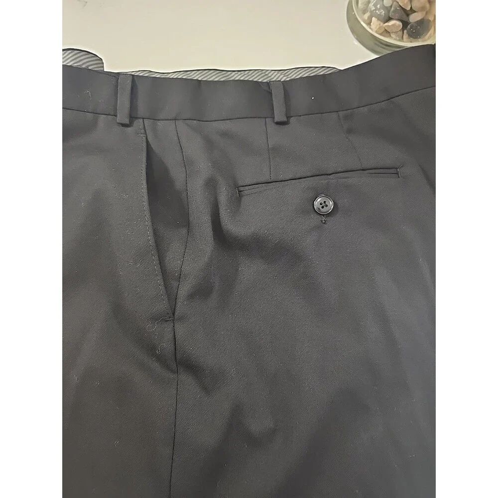 Michael Kors Wool Blend Dress Pants 42 32 Mens Classic Black Career Office Basic
